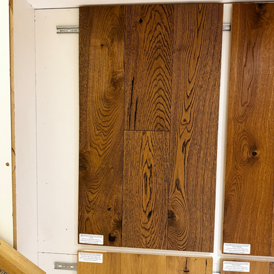 Boston Engineered Real Wood French Oak Brushed Black Grain Oiled Sunken Filler